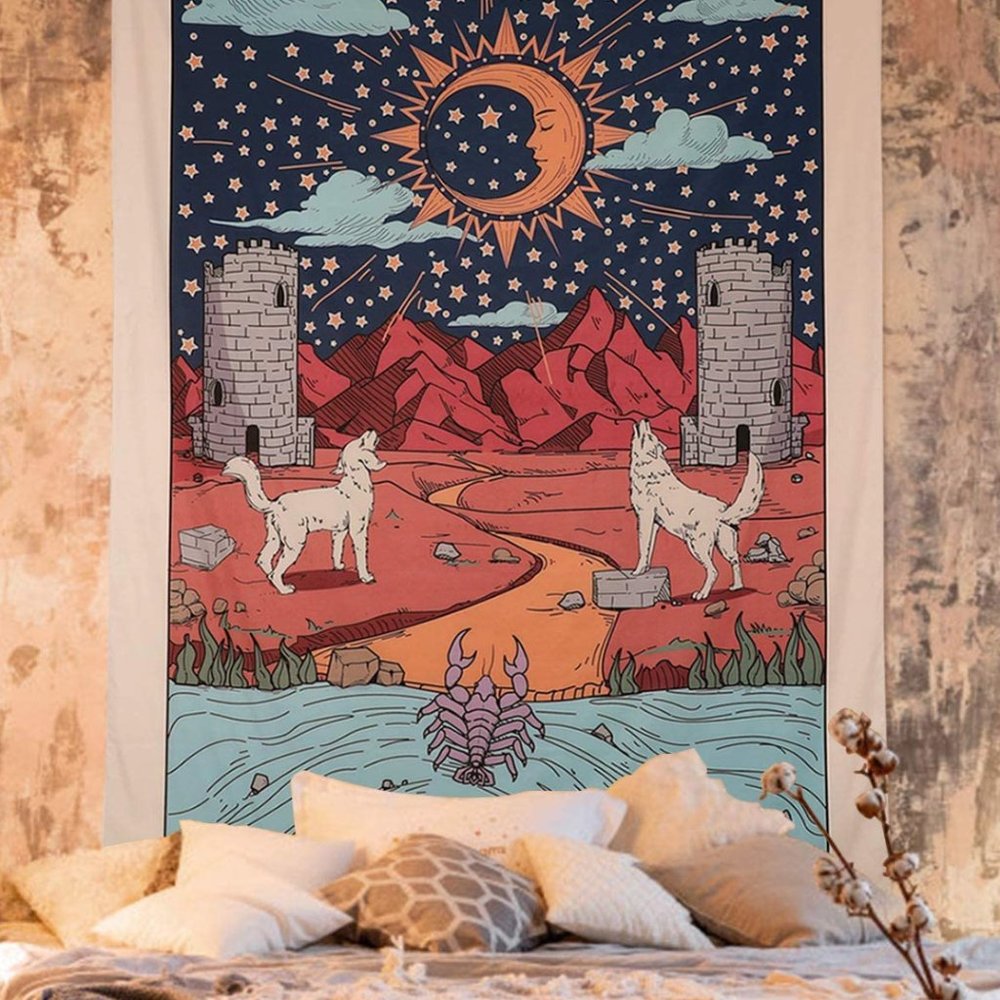 Tarot The Moon Wall Decor Tapestry
